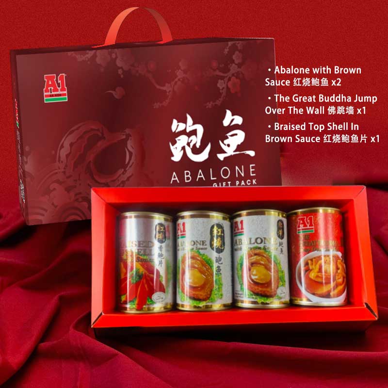 A1 Premium Abalone Gift Box – Luxury Abalone Festive Hamper Chinese New Year Gift Set Ready-to-Eat Seafood