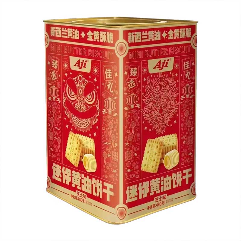 Aji Mini Cheese Butter Biscuits Golden Crispy Butter Biscuits Cheese Flavor Aji 迷你黄油饼干芝士味 480g (红）