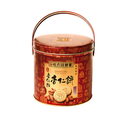 Choi Heong Yuen Almond Cakes 400g round tin, authentic Macau traditional almond cakes 杏仁饼