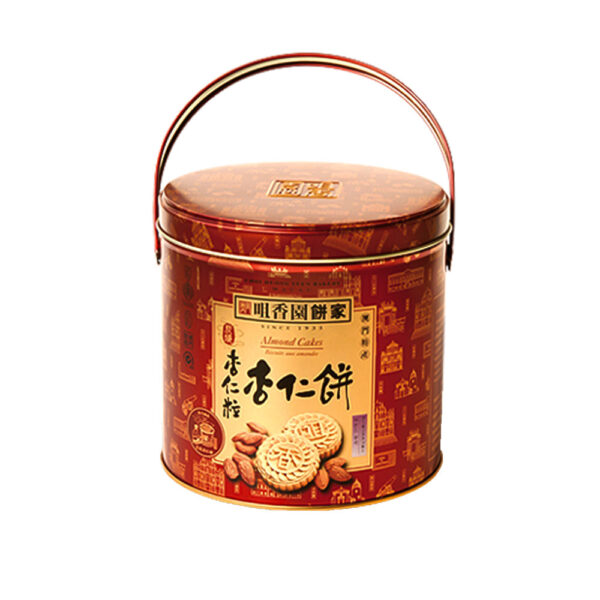 Choi Heong Yuen Almond Cakes 400g round tin, authentic Macau traditional almond cakes 杏仁饼