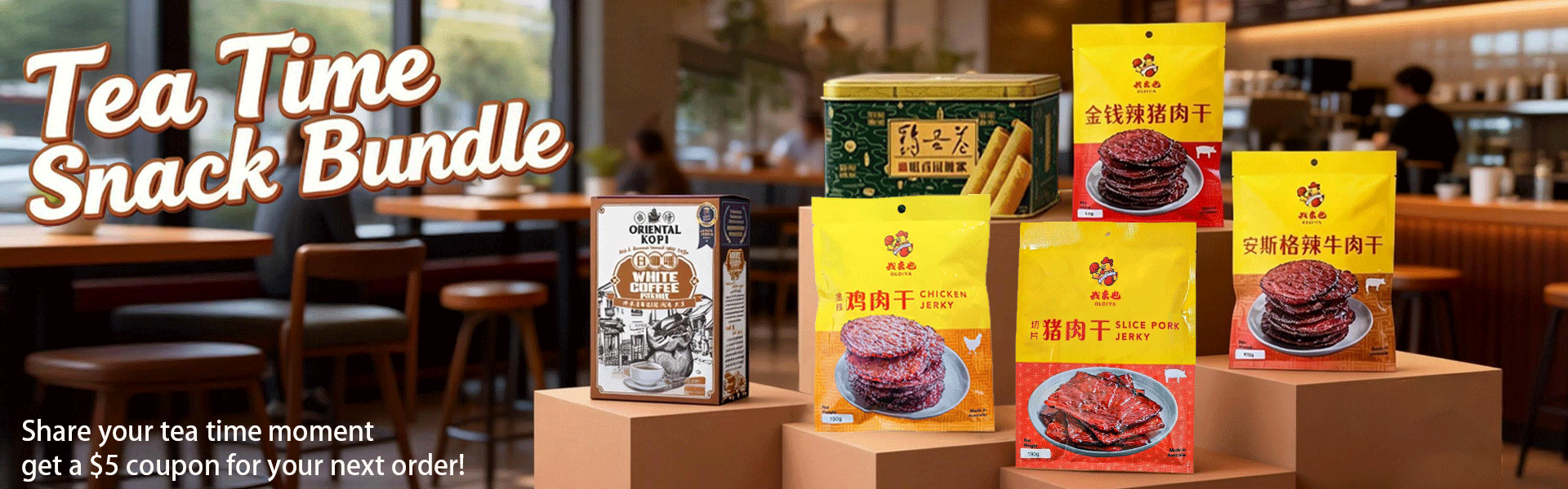 Afternoon Tea Break Bundle – Malaysian Coffee, Egg Rolls & Premium Bakkwa