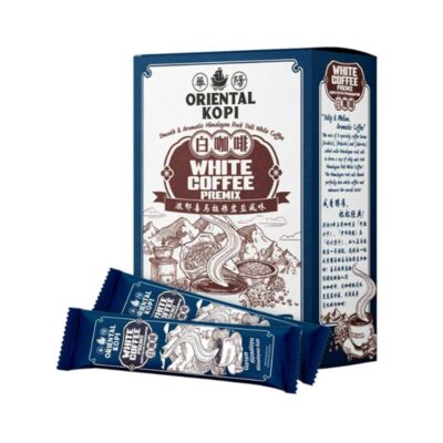 Oriental Kopi Himalayan Salt White Coffee - Premium Instant Coffee with 3 Coffee Beans - 38g x 10 Sachets